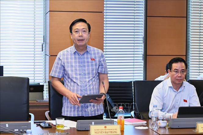 Đại biểu Quốc hội tỉnh Hưng Yên Nguyễn Đại Thắng phát biểu ý kiến. Ảnh: Doãn Tấn - TTXVN