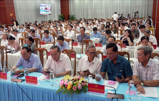 Hơn 22.000 cán bộ Đảng viên tỉnh Cà Mau học tập quán triệt Chỉ thị 07 của Bộ Chính trị. Ảnh: Trung Hiếu - TTXVN