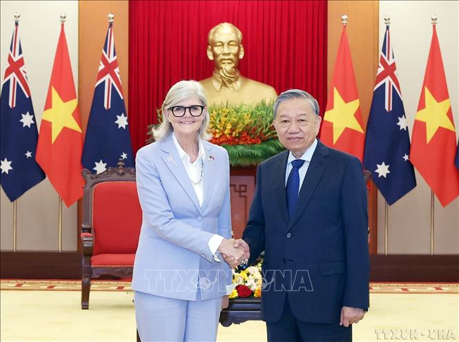 Tổng Bí thư Tô Lâm tiếp Toàn quyền Australia Sam Mostyn thăm cấp Nhà nước tới Việt Nam (9/2025). Ảnh: Thống Nhất – TTXVN