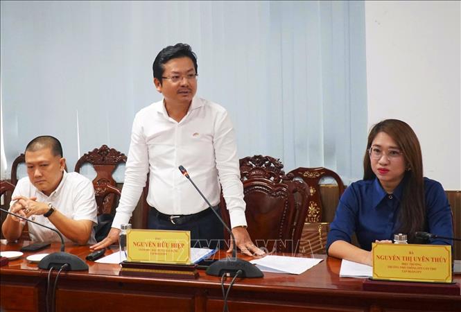 Ông Nguyễn Hữu Hiệp – Giám đốc Đầu tư và Xây dựng, Tập đoàn FPT phát biểu tại buổi làm việc. Ảnh: Ánh Tuyết - TTXVN