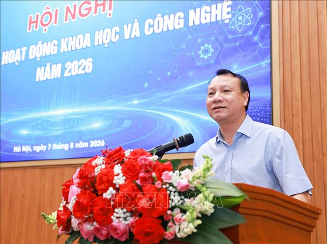 PGS.TS. Nguyễn Đức Sơn, Hiệu trưởng Trường Đại học Sư phạm Hà Nội phát biểu tại hội nghị. Ảnh: Thanh Tùng - TTXVN 