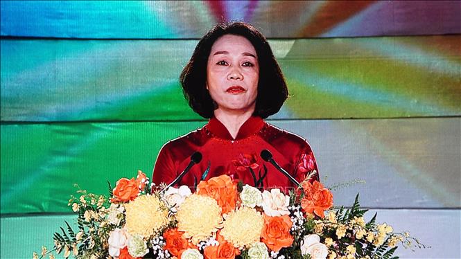 Phó Chủ tịch UBND thành phố Hà Nội Vũ Thu Hà phát biểu khai mạc Festival Võ thuật quốc tế Hà Nội năm 2026. Ảnh: Tuyết Mai - TTXVN 
