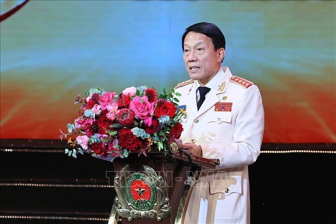Đại tướng Lương Tam Quang, Bộ trưởng Bộ Công an phát biểu. Ảnh: Doãn Tấn - TTXVN
