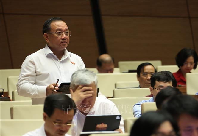 Đại biểu Quốc hội Thành phố Hồ Chí Minh Nguyễn Thành Trung phát biểu. Ảnh: Tuấn Anh - TTXVN