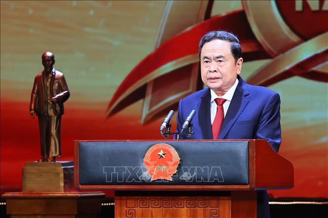 Chủ tịch Quốc hội Trần Thanh Mẫn phát biểu. Ảnh: Doãn Tấn - TTXVN