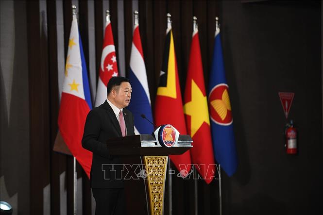 Tổng Thư ký ASEAN Kao Kim Hourn phát biểu tại buổi lễ. Ảnh: Đỗ Quyên – PV TTXVN tại Indonesia