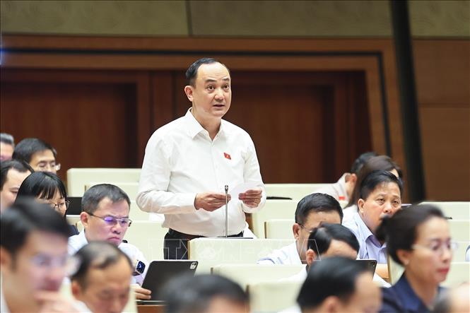 Đại biểu Quốc hội TP Hải Phòng Nguyễn Ngọc Sơn phát biểu. Ảnh: Doãn Tấn - TTXVN