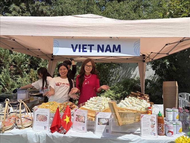 Gian hàng của Đại sứ quán Hungaria tại sự kiện. Ảnh TTXVN phát