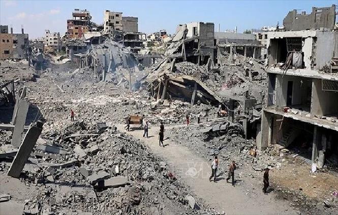 Cảnh đổ nát do xung đột tại Dải Gaza. Ảnh: IRNA/TTXVN phát