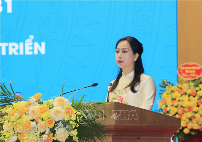 Bà Nguyễn Thị Ngọc Yến tái cử chức danh Chủ tịch Hội Văn học nghệ thuật tỉnh Lào Cai nhiệm kỳ 2026 - 2031. Ảnh: Đinh Thùy - TTXVN