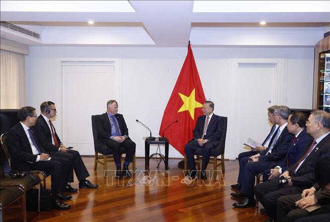 Tổng Bí thư, Chủ tịch nước Tô Lâm tiếp ông Craig Bradshaw, Giám đốc điều hành Công ty EQ Resources Limited (Australia). Ảnh: Thống Nhất – TTXVN
