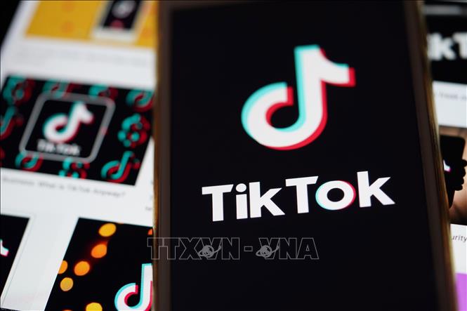 Biểu tượng TikTok trên màn hình điện thoại di động ở Arlington, Virginia, Mỹ. Ảnh: THX/TTXVN phát