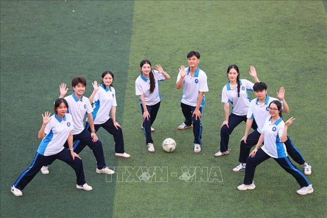 Sinh viên Trường Đại học Sư phạm Hà Nội rèn luyện thể chất. Ảnh: Thanh Tùng – TTXVN