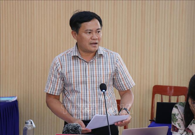 Ông Hồ Trọng Phương, Giám đốc Sở Nông nghiệp và Phát triển nông thôn tỉnh Quảng Ngãi phát biểu tại Hội nghị. Ảnh: Ảnh: Phạm Cường-TTXVN