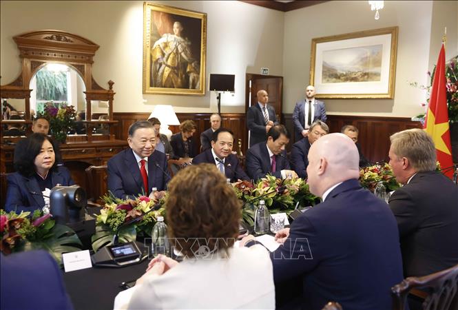 Tổng Bí thư, Chủ tịch nước Tô Lâm hội đàm chính thức với Thủ tướng New Zealand Christopher Luxon. Ảnh: Thống Nhất – TTXVN
