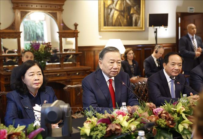 Tổng Bí thư, Chủ tịch nước Tô Lâm phát biểu tại cuộc hội đàm chính thức với Thủ tướng New Zealand Christopher Luxon. Ảnh: Thống Nhất – TTXVN