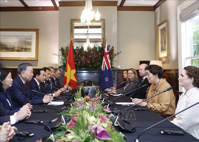Tổng Bí thư, Chủ tịch nước Tô Lâm hội đàm với Toàn quyền New Zealand Cindy Kiro. Ảnh: Thống Nhất – TTXVN