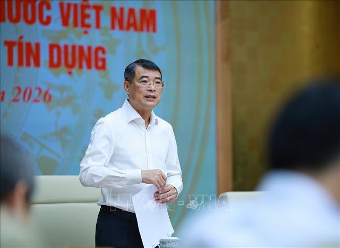 Thủ tướng Lê Minh Hưng làm việc với Ngân hàng Nhà nước Việt Nam và các tổ chức tín dụng. Ảnh: Dương Giang – TTXVN 
