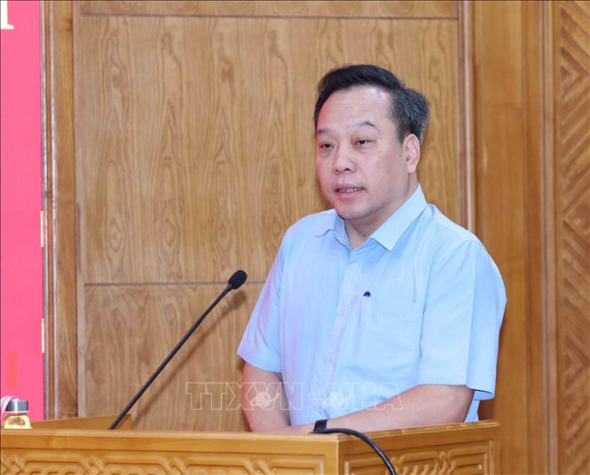 Đồng chí Đỗ Việt Hà, Phó Bí thư Đảng uỷ các cơ quan Đảng Trung ương quán triệt, triển khai chương trình, kế hoạch thực hiện Nghị quyết số 19-NQ/TW và Nghị quyết số 20-NQ/TW. Ảnh: Phương Hoa - TTXVN