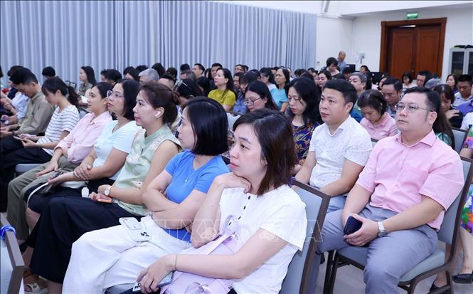Đảng viên thuộc Đảng bộ Thông tấn xã Việt Nam tham dự Hội nghị trực tuyến tại điểm cầu trụ sở Thông tấn quốc gia (số 5 Lý Thường Kiệt, Hà Nội). Ảnh: Văn Điệp – TTXVN