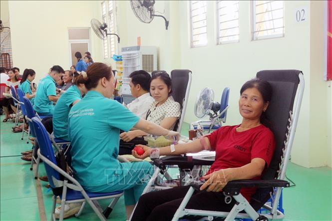 Phong trào hiến máu thu hút đông đảo các tầng lớp nhân dân tham gia. Ảnh: Nguyễn Chinh - TTXVN