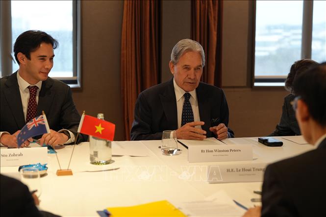 Bộ trưởng Ngoại giao New Zealand Winston Peters tại Hội nghị Bộ trưởng Ngoại giao Việt Nam - New Zealand lần thứ tư. Ảnh: Lê Đạt - PV TTXVN tại châu Đại Dương