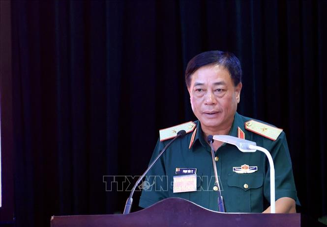 Thiếu tướng Phạm Văn Tỵ, Phó Cục trưởng Cục Cứu hộ - Cứu nạn phát biểu. Ảnh: Tuấn Anh - TTXVN