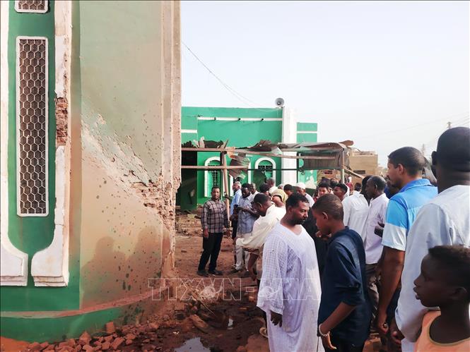 Một đền thờ bị hư hại trong một vụ tấn công tại Al-Droshab, phía Bắc thủ đô Khartoum, Sudan, ngày 12/8/2026. Ảnh: THX/TTXVN phát