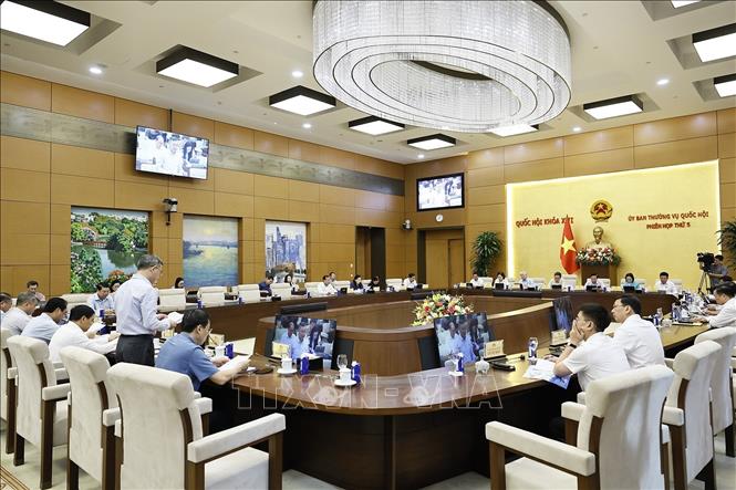 Phiên họp thứ 5 của Uỷ ban Thường vụ Quốc hội, sáng 14/8/2026. Ảnh: Doãn Tấn - TTXVN