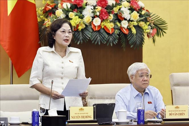 Phó Chủ tịch Quốc hội Nguyễn Thị Hồng phát biểu. Ảnh: Doãn Tấn - TTXVN
