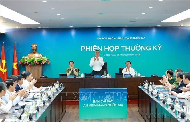  Sáng 6/8/2026, Thủ tướng Lê Minh Hưng, Trưởng ban Chỉ đạo An ninh mạng quốc gia chủ trì cuộc họp thường kỳ của Ban Chỉ đạo An ninh mạng quốc gia. Ảnh: Dương Giang – TTXVN