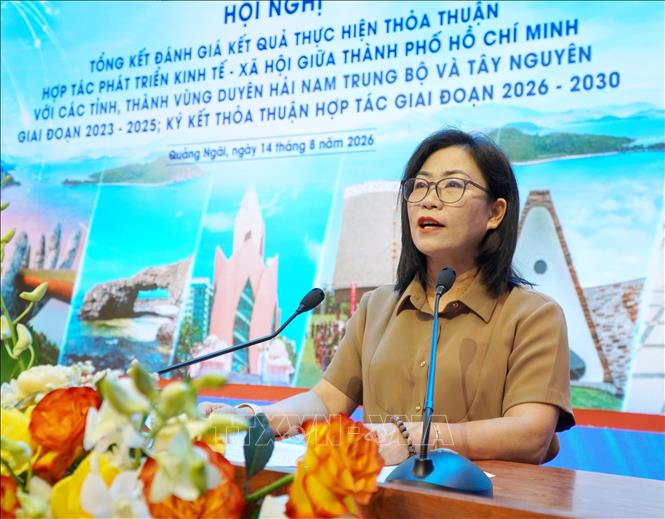 Phó giám đốc Sở Tài chính thành phố Đà Nẵng Phan Thị Thanh Thảo phát biểu. Ảnh: Lê Phước Ngọc - TTXVN 