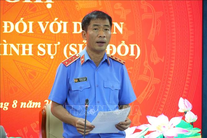 Phó Viện trưởng Viện Kiểm sát nhân dân Tối cao Nguyễn Duy Giảng đánh giá các ý kiến đóng góp tại hội nghị đều rất tâm huyết, sát với thực tiễn. Ảnh: Kim Anh - TTXVN