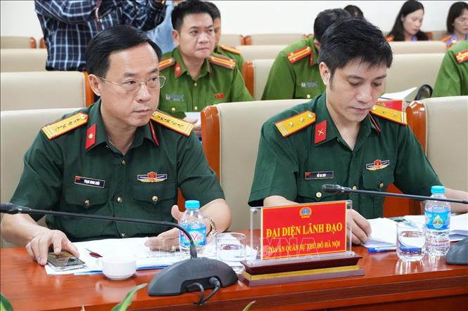 Đại diện lãnh đạo Tòa án quân sự Thủ đô Hà Nội tham dự hội nghị. Ảnh: Kim Anh - TTXVN
