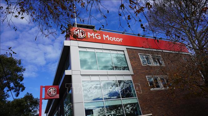 Bên ngoài một showroom ô tô của hãng MG, thương hiệu có nguồn gốc từ Anh nhưng hiện thuộc sở hữu của tập đoàn SAIC của Trung Quốc. Ảnh: Lê Đạt - PV TTXVN tại Australia