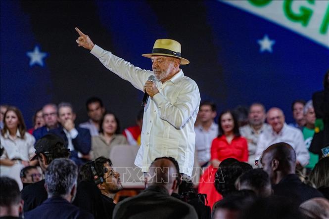 Tổng thống Brazil Luiz Inacio Lula da Silva phát biểu tại Đại hội toàn quốc của Đảng Công nhân (PT) cầm quyền ở Sao Paulo, ngày 2/8/2026.  Ảnh: THX/TTXVN phát