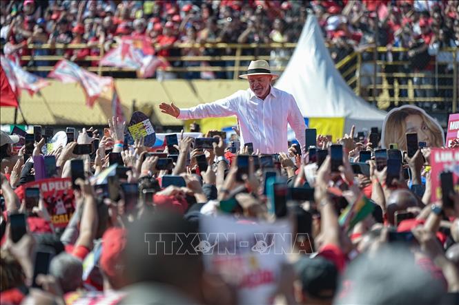 Tổng thống Brazil Luiz Inacio Lula da Silva vận động tranh cử tại Sao Bernardo do Campo, ngày 16/8/2026. Ảnh: THX/TTXVN phát