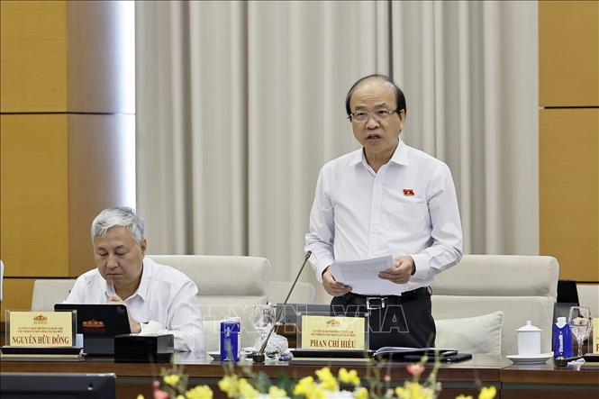 Chủ nhiệm Ủy ban Pháp luật và Tư pháp của Quốc hội Phan Chí Hiếu phát biểu. Ảnh: Doãn Tấn - TTXVN