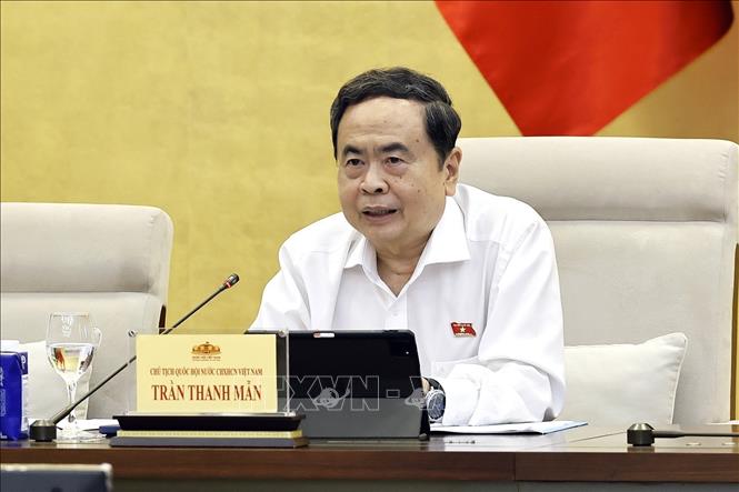 Chủ tịch Quốc hội Trần Thanh Mẫn phát biểu. Ảnh: Doãn Tấn - TTXVN