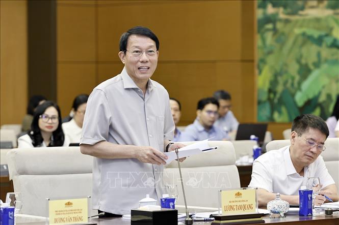 Đại tướng Lương Tam Quang, Bộ trưởng Bộ Công an phát biểu. Ảnh: Doãn Tấn - TTXVN
