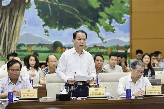 Bộ trưởng Bộ Tư pháp Hoàng Thanh Tùng phát biểu. Ảnh: Doãn Tấn - TTXVN