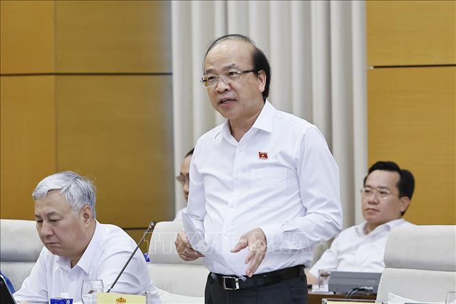 Chủ nhiệm Ủy ban Pháp luật và Tư pháp của Quốc hội Phan Chí Hiếu phát biểu. Ảnh: Doãn Tấn - TTXVN