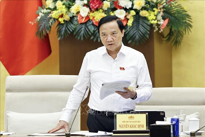 Phó Chủ tịch Quốc hội Nguyễn Khắc Định phát biểu. Ảnh: Doãn Tấn - TTXVN