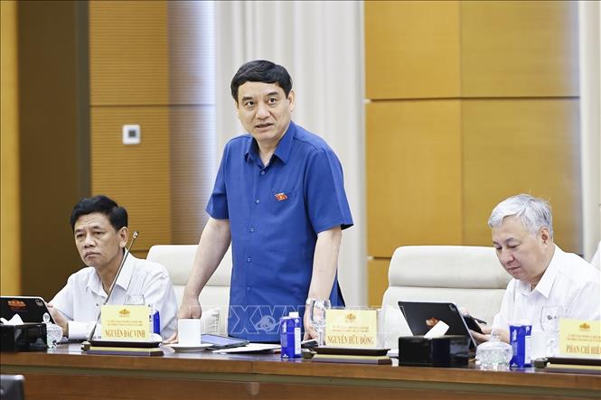 Chủ nhiệm Ủy ban Văn hóa và Xã hội của Quốc hội Nguyễn Đắc Vinh phát biểu. Ảnh: Doãn Tấn - TTXVN