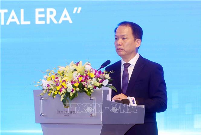 Bộ trưởng Bộ Tự pháp Hoàng Thanh Tùng phát biểu khai mạc Diễn đàn Pháp luật ASEAN 2026. Ảnh: Phạm Kiên - TTXVN