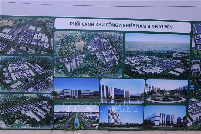 Phối cảnh Khu công nghiệp Nam Bình Xuyên Green Park với hạ tầng giai đoạn 1 đã hoàn thiện, sẵn sàng đón nhà đầu tư. Ảnh: TTXVN phát
