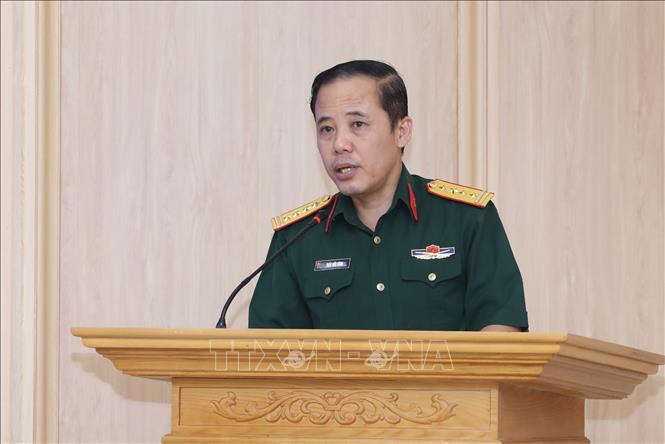 Đại tá Trần Hữu Dũng, Phó Chính ủy Bộ Chỉ huy Quân sự tỉnh Lạng Sơn – Phó Trưởng Ban Tổ chức phát biểu phát động Cuộc thi. Ảnh: Anh Tuấn – TTXVN