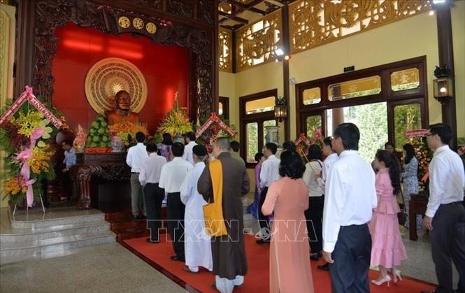 Ngày 20/8/2019, tại Khu lưu niệm Chủ tịch Tôn Đức Thắng, xã Mỹ Hòa Hưng, thành phố Long Xuyên, tỉnh An Giang long trọng tổ chức Lễ kỷ niệm 131 năm Ngày sinh Chủ tịch Tôn Đức Thắng (20/8/1888 - 20/8/2019). Ảnh: Công Mạo - TTXVN