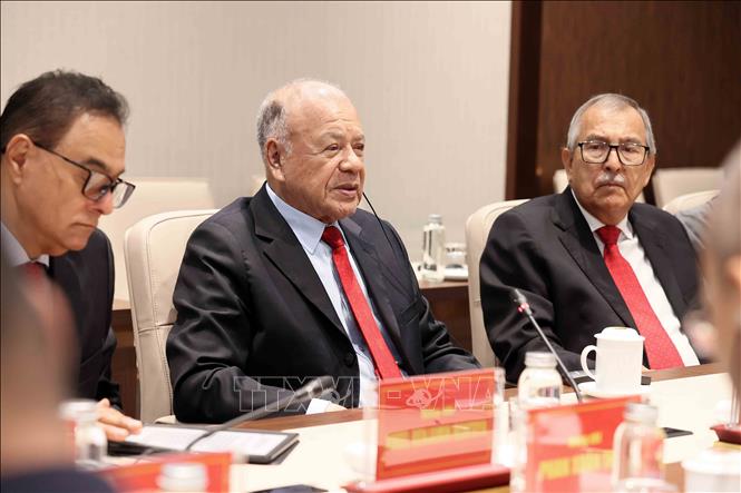 Tổng Bí thư Đảng Lao động Mexico Alberto Anaya Gutiérrez phát biểu tại cuộc hội đàm. Ảnh: An Đăng - TTXVN