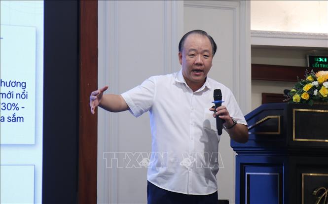 Ông Trần Hữu Linh, CụcTrưởng Cục Quản lý và Phát triển thị trường trong nước, Bộ Công Thương, phát biểu tại sự kiện. Ảnh: Hương Giang - TTXVN